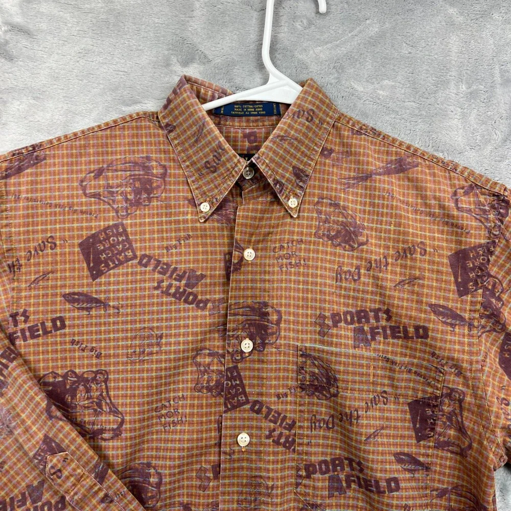 Colours by Alexander Julian Shirt Mens Small Brown Sports Afield Fishing Plaid